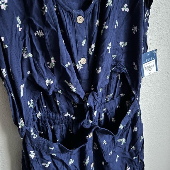 Arizona Jean Co. Large Navy Floral Midi Dress with Open Middle/ Stomach - Picture 7 of 7